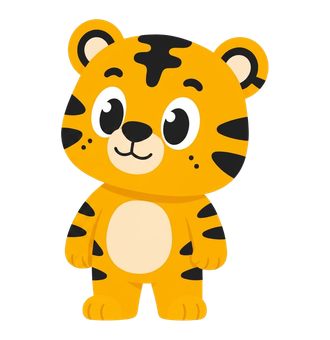 Friendly tiger cub mascot